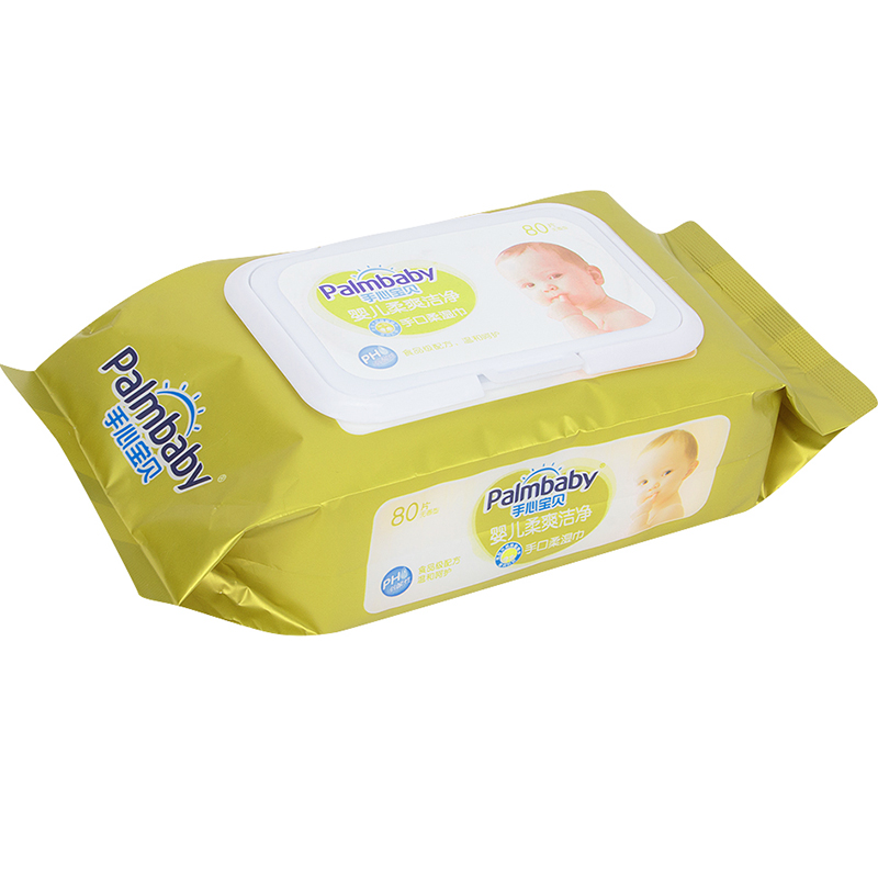 Салфетки влажные Palmbaby  80шт. детские с экстр. растит., клапан/24