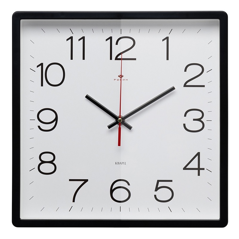 Часы настенные квадрат "Рубин. Классика" 30х30см., черный
