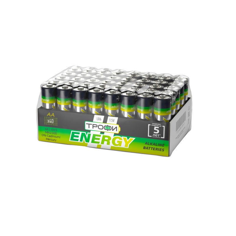 Эл.пит. АА/(alkaline) Трофи Energy, bulk 40 шт./40/720