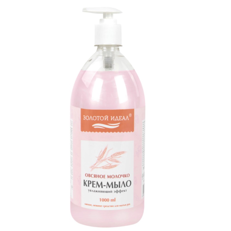 Крем-мыло 1л. "Золотой идеал", Овсяное молоко, дозатор
