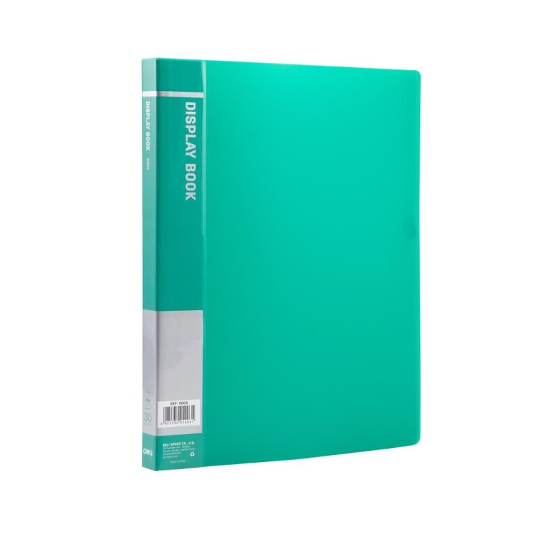 Папка с мультиф. 30 л. /Deli/, пласт.0,75мм, зеленая