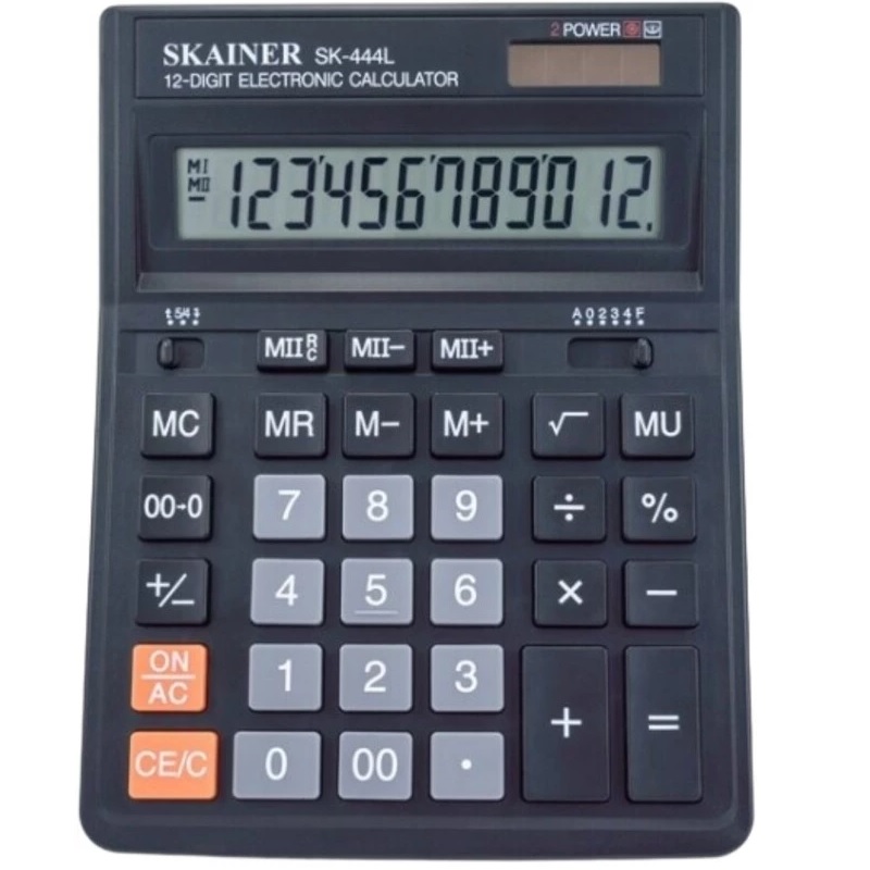 Калькулятор 12 раз. (153*199*31) SKAINER / SK-444L / черн.