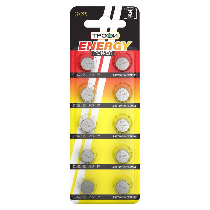 Эл.пит. G7/(399) Трофи ENERGY POWER, блистер  10 шт./LR927/57