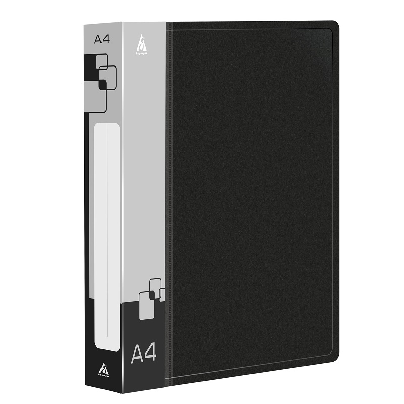 Папка 4D кольца 40мм. Бюрократ (0,80мм.), черн.