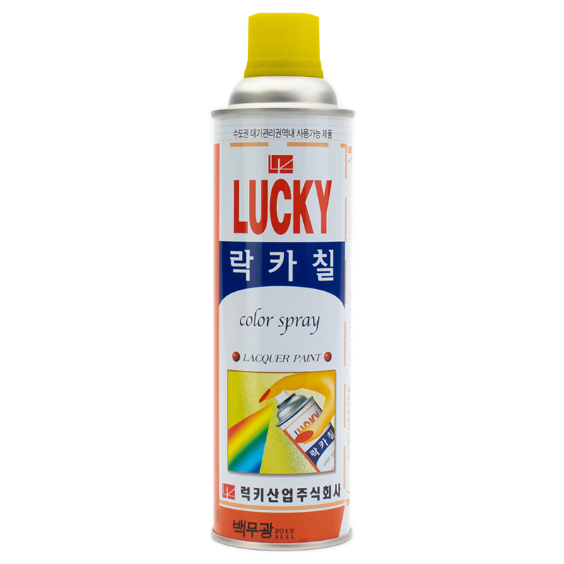Краска-аэрозоль Lucky, желтая, 530мл