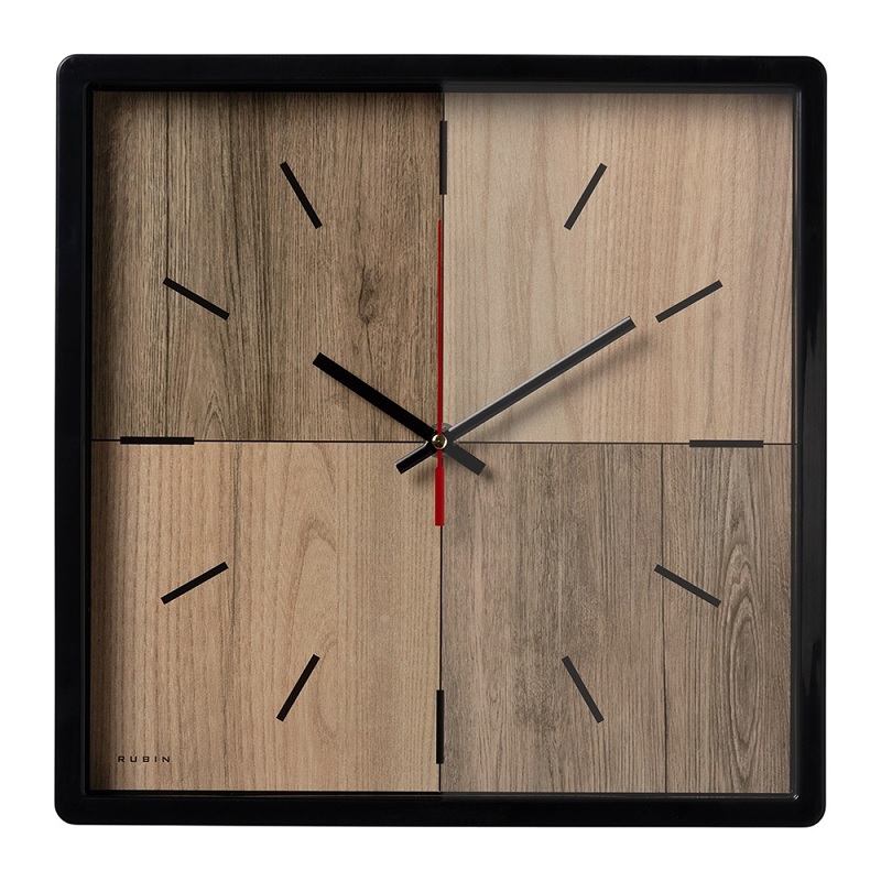 Часы настенные квадрат "Рубин. Два Дерева" 30х30см., черный
