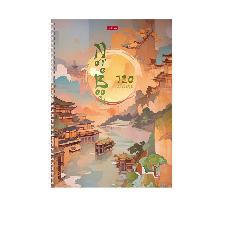 Тетрадь  А4 120л. кл. спир. Хатбер"Загадочный Восток", ламинац.Soft-touch