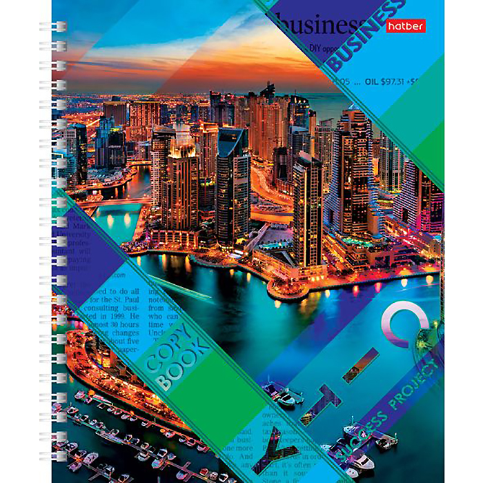Тетрадь  А5  96л. кл. спир. "Хатбер"Megapolis, твердая обложка