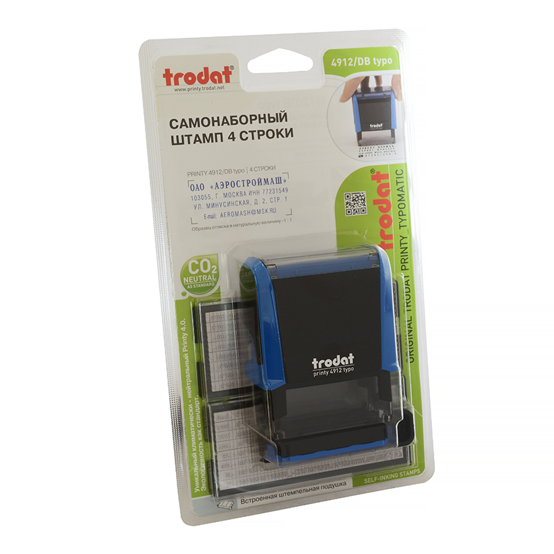TRODAT Штамп д/сам. Typomatic 4912 (47*18- 4 стр.), рус.