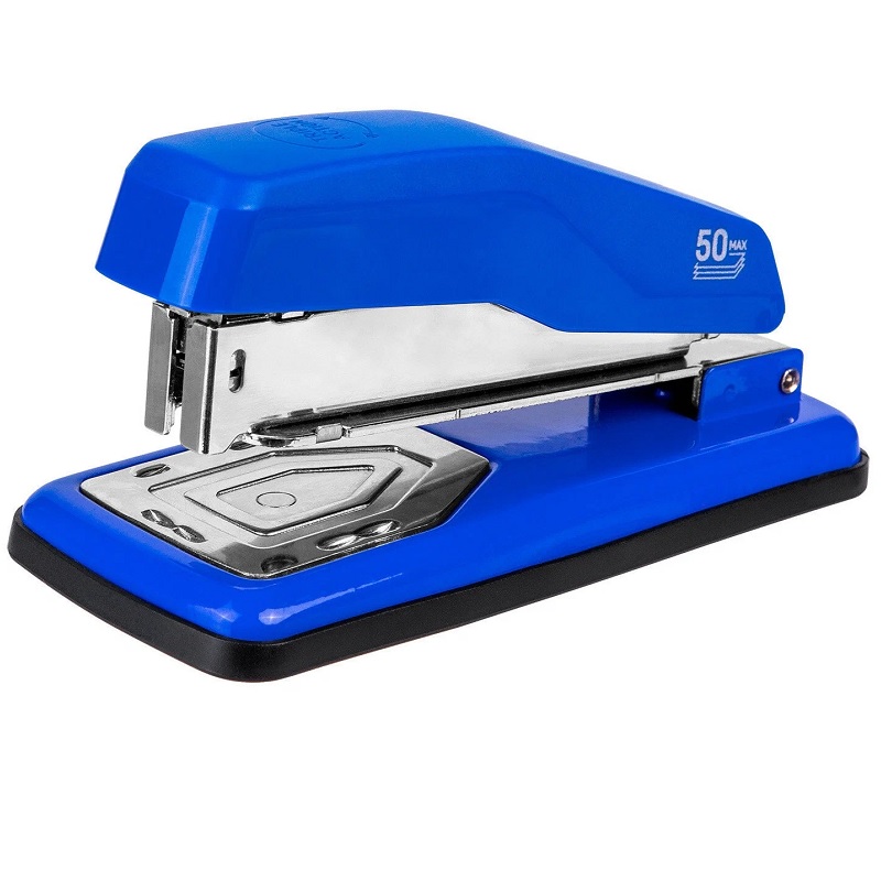 Степлер №24/6-24/8 26/6-26/8 на 50л. Deli, 50скоб, синий