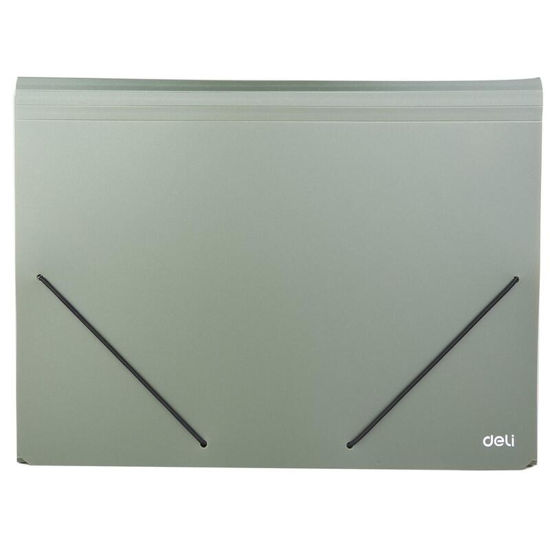 Папка на резинке 13 отд. А4 "Deli Start", 0,75мм, пластик, зеленая