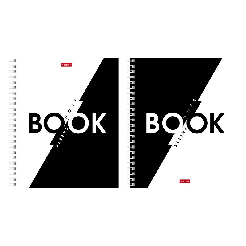 Тетрадь  А5  96л. кл. спир. "Хатбер"B&W Book", 2 дизайна