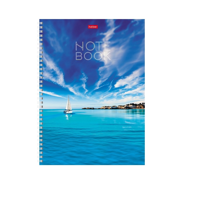 Тетрадь  А4 120л. кл. спир. Хатбер"Белеет парус", ламинац.Soft-touch, 3 цв