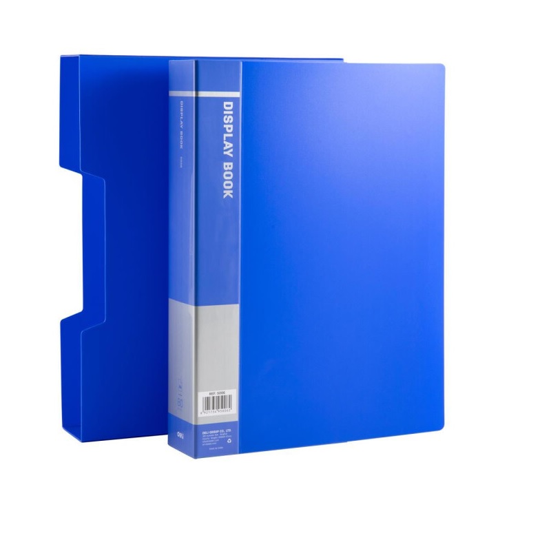 Папка с мультиф. 80 л. Deli Start Plus, пластик 1мм, синяя в коробе