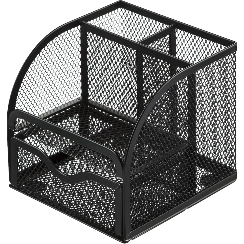 Органайзер (настол.)  пуст. на  4 отдел. M&G, метал, сетка, черный