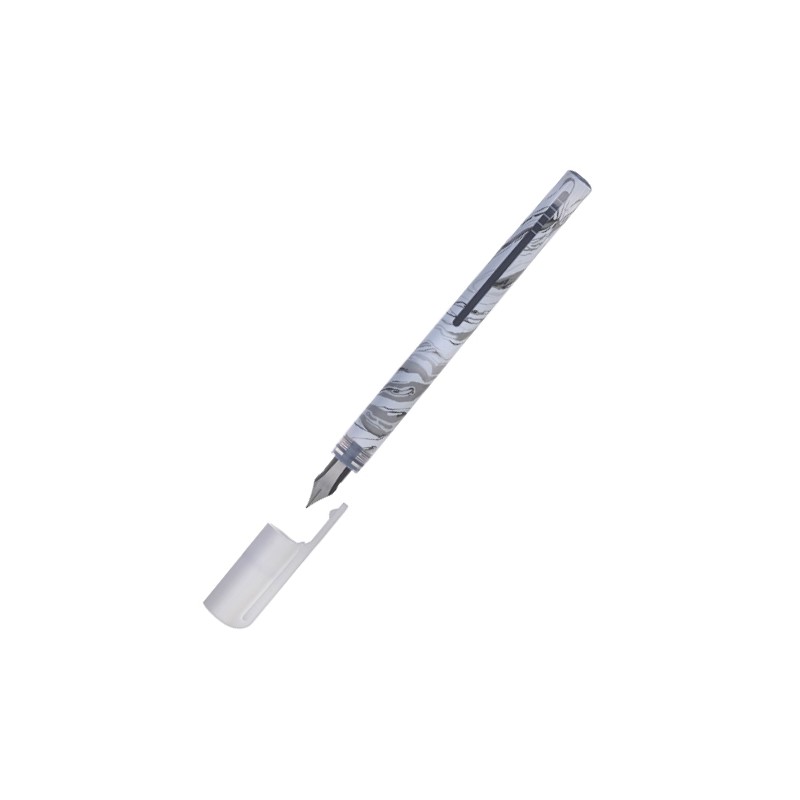 Ручка перьевая син. перо Хатбер "Чёрный&Белый" (мрамор)