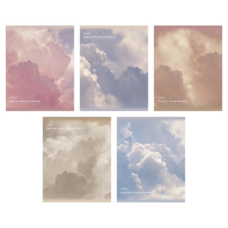 Тетрадь  А5  48л. кл. скоба "Хатбер "Dream", ламин. Soft-touch, 5 дизайнов