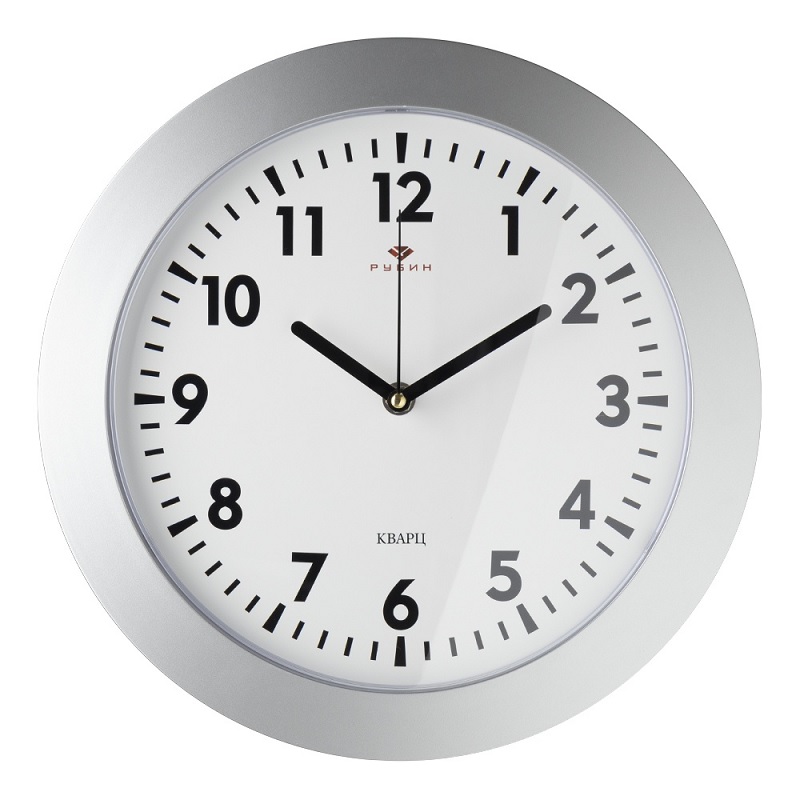 Часы настенные круг "Рубин. Классика" 31см., серебряный