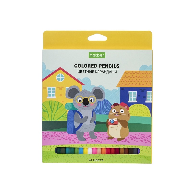 Карандаши 24 цв."Хатбер" Каникулы",карт.уп.