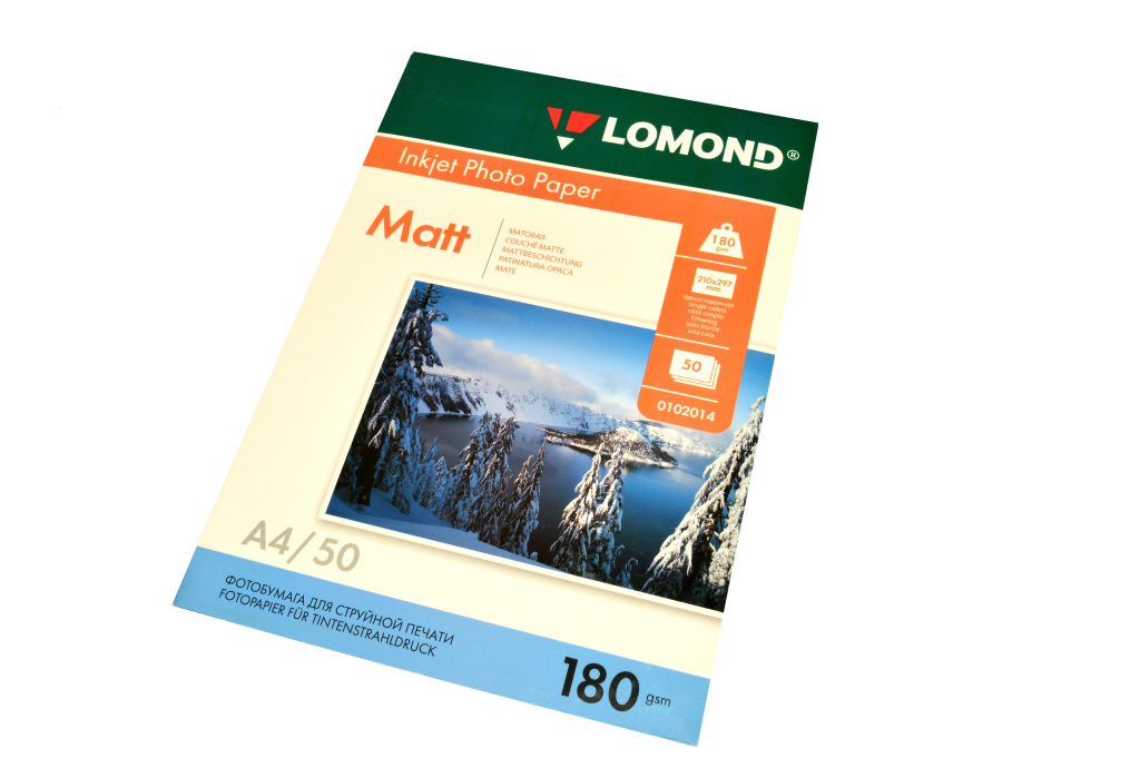 Бумага Lomond А4 1стор. мат.180г. ( 50л.)