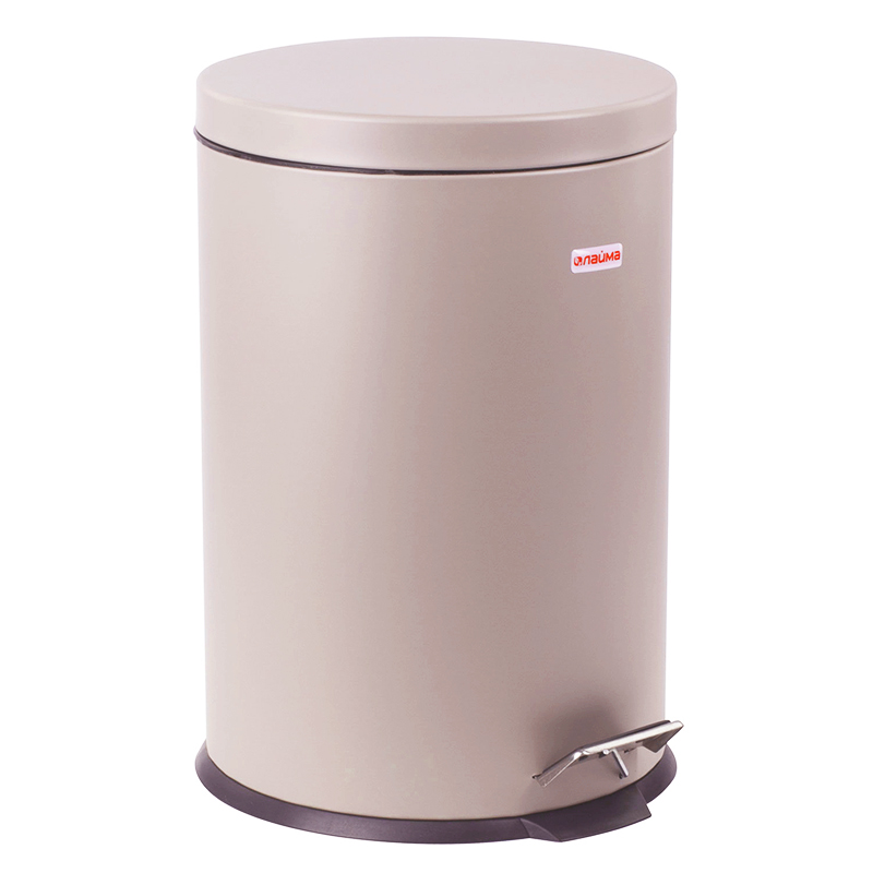 Ведро мусорное с педалью 20 л LAIMA Classic, металл, матовое, серое