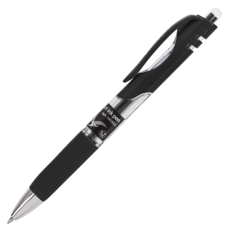 Ручка авт. гел. черн. 0,7мм  BRAUBERG Black Jack, трехгран., грип., линия 0,5мм/12