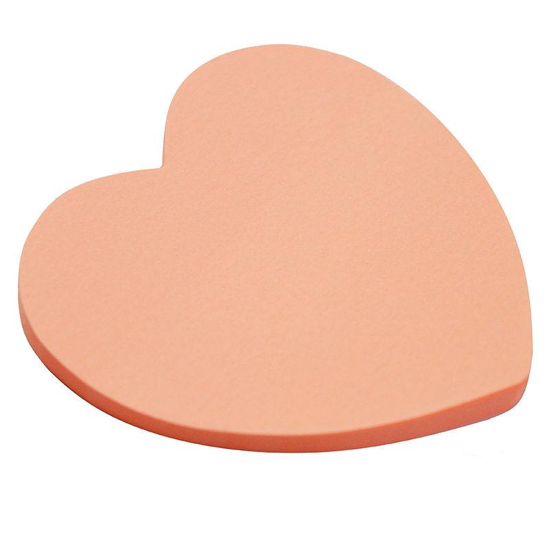 Клейкий блок "Сердце", неон, розовый, 50л./