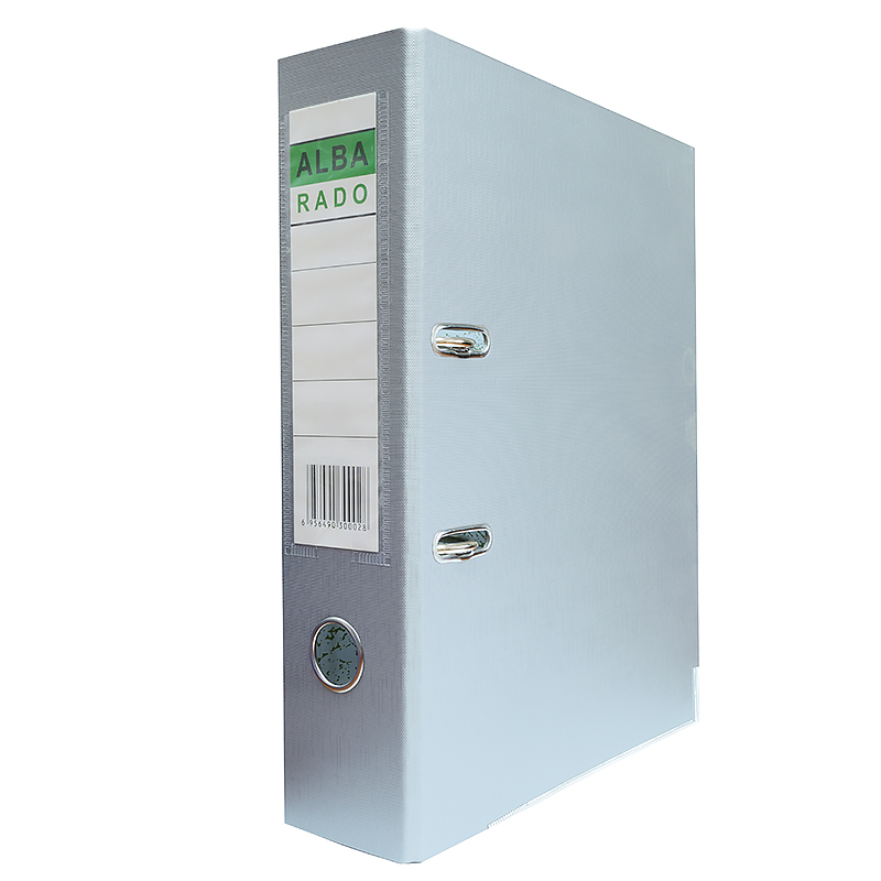 Регистратор 50 мм. ALBA RADO PVC/бумага, серый/50