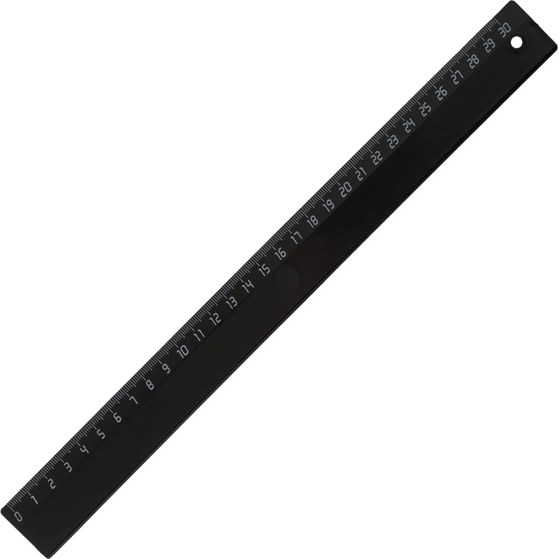 Линейка 30 см пласт. Attache, черная/