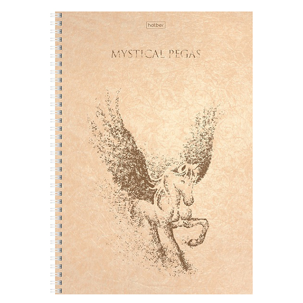 Тетрадь  А4  80л. кл. спир. "Хатбер" Золотой пегас", перф., 3D фольга, 4 дизайна