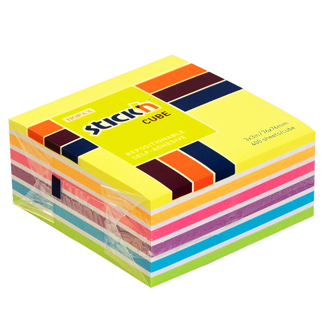 Блок с кл.сл.76*76 Норах, 400л НЕОН+пастель 7 цв./12