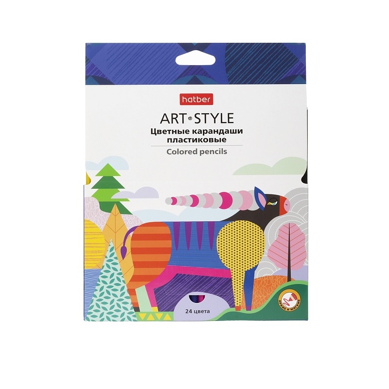 Карандаши 24 цв."Хатбер" Art Style" пластиковые, карт.уп.