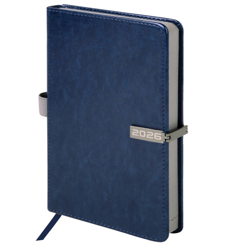 2026/Ежедневник А5 BRAUBERG Inspiration, 138*213, под кожу, цв.срез, синий
