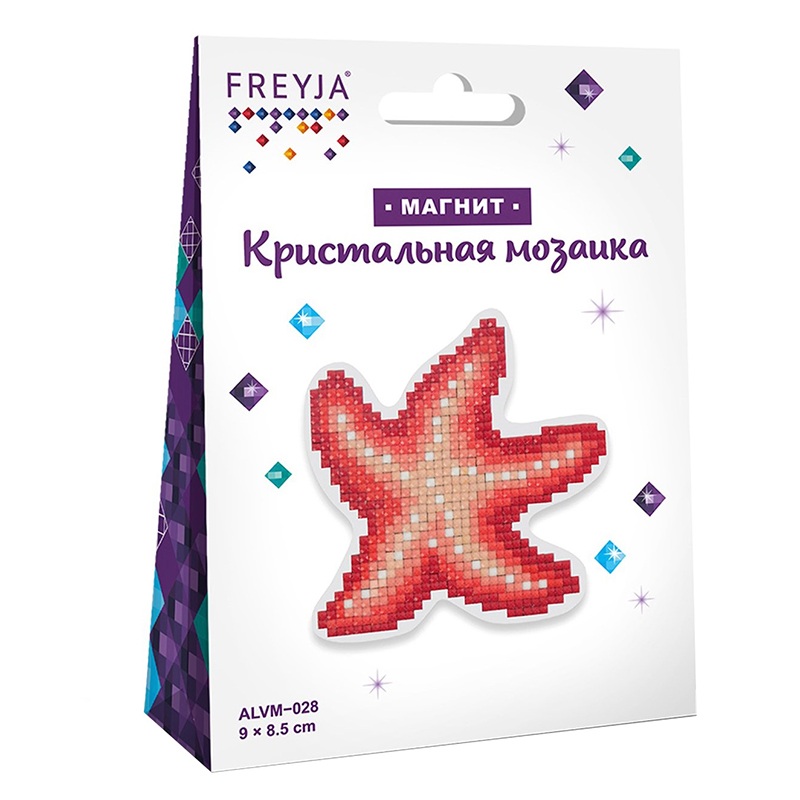 Мозайка Кристальная алмазная "Фрея" Морская звезда магнит 8,5х9см