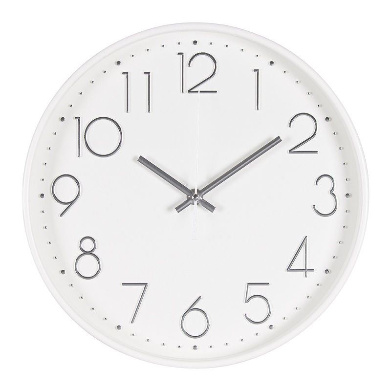 Часы настенные круг "Рубин. Классика" 30см., белый/серебро