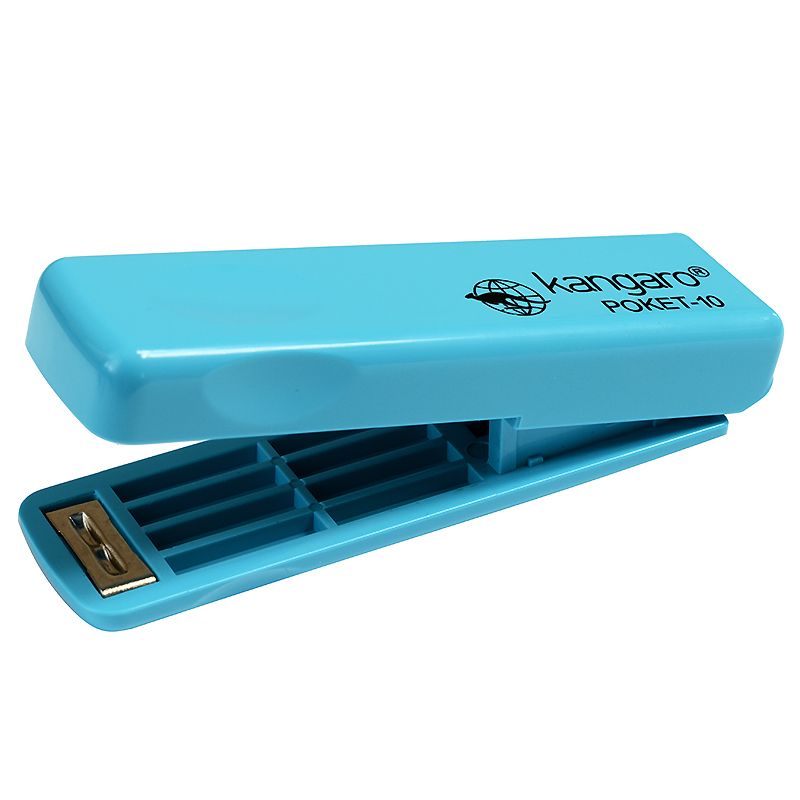 Степлер №10 на 10л. POKET, голуб.