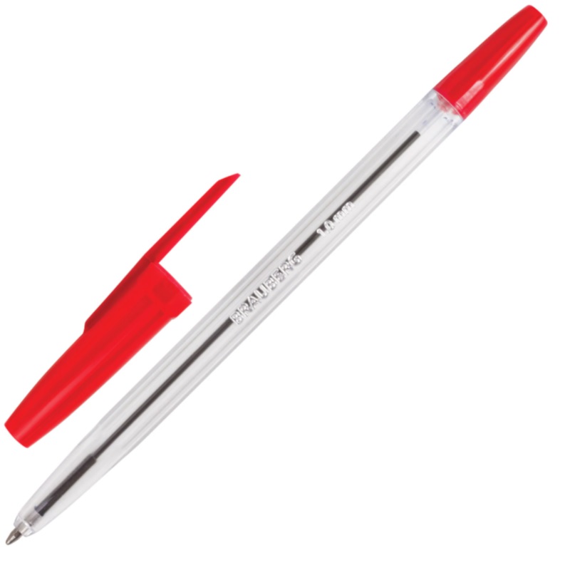 Ручка шар. красн. 1,0мм Brauberg Line, линия 0,5мм, грипп