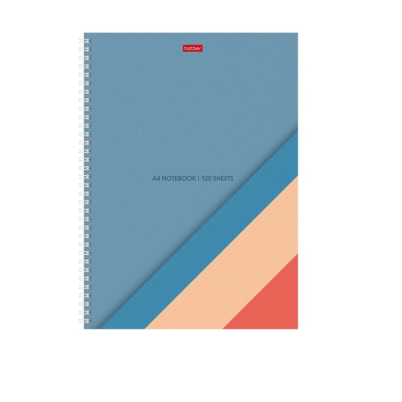 Тетрадь  А4 120л. кл. спир. Хатбер"Color Line", ламинац.Soft-touch