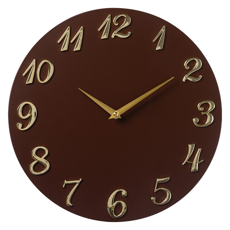 Часы настенные круг "Рубин. Классика" 35см., матер.МДФ, коричневый