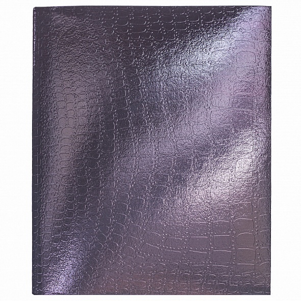 Тетрадь  А5  48л. кл. скоба "Хатбер"бумвинил, Metallic тиснение Croco коричневая