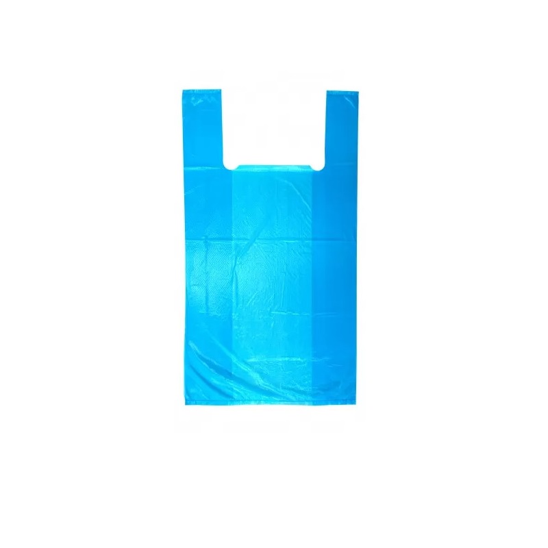 Пакеты  "майка"  35+14х60/30мк ПНД синий (100шт.)