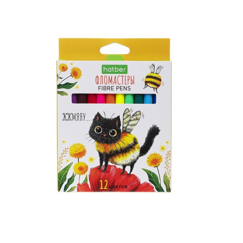 Фломастеры  12 цв. "Хатбер ECO" ЖЖ-МЯУ, блистер