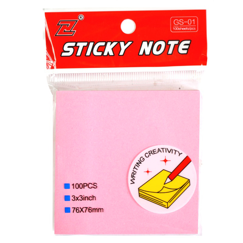 Блок с кл.сл. 76х76  100л., паст. розовый 