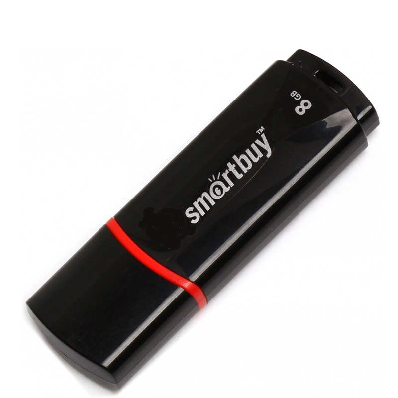Память USB 2.0 FlashDrive  8GB Smartbuy Crown, черный