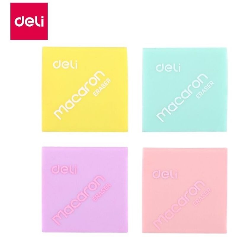 Ластик 35х35х11мм Deli Soft, ПВХ, ассорти/36