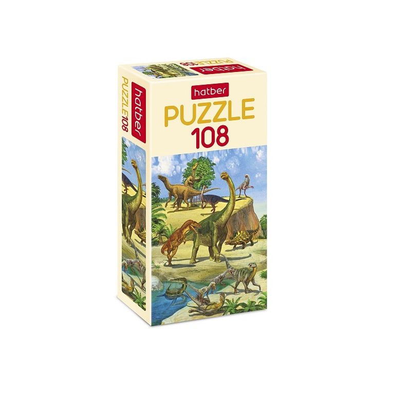 Пазлы-игра 108 эл., А4, Эра динозавров (210х300мм)