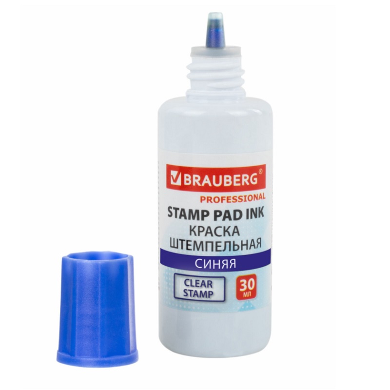 КРАСКА  д/шт.под. 30гр. Brauberg Professional, синяя/12