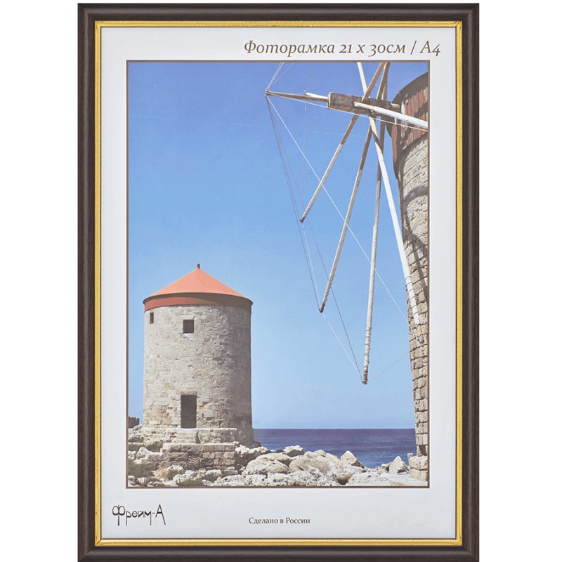 Фоторамка А4 пласт./Радуга/ 21х30см, серия 587, бук/25