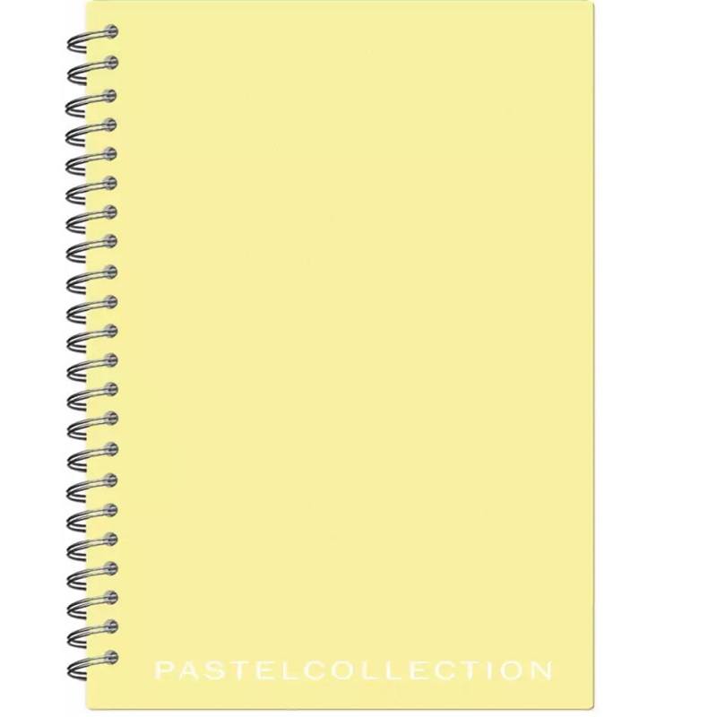 Тетрадь  А5  80л. кл. спир. Полином "Pastel Collection Yellow", облож. пластик