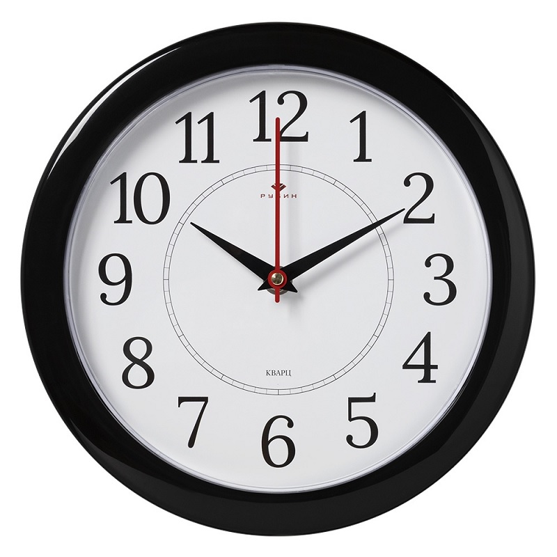 Часы настенные круг "Рубин. Классика" 24,5см., черный 